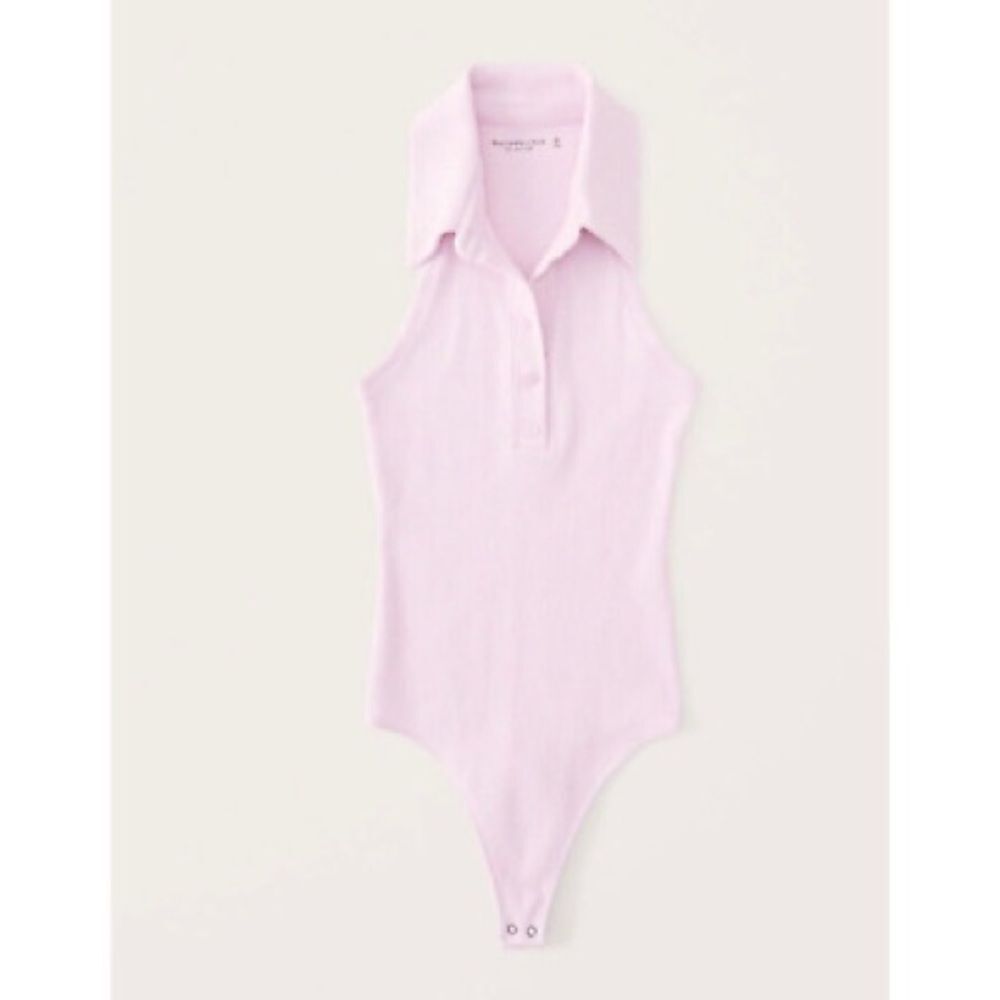 Abercrombie & Fitch soft A&F ribbed half button front bodysuit size Large